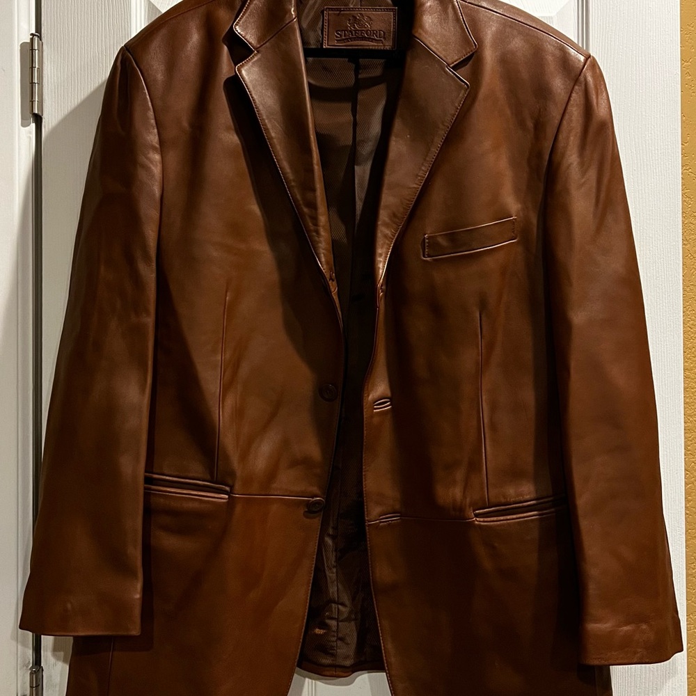 Stafford Executive brown leather jacket